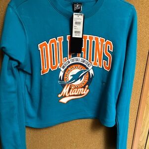 NWT ladies  Miami Dolphins Long Sleeve cropped t shirt